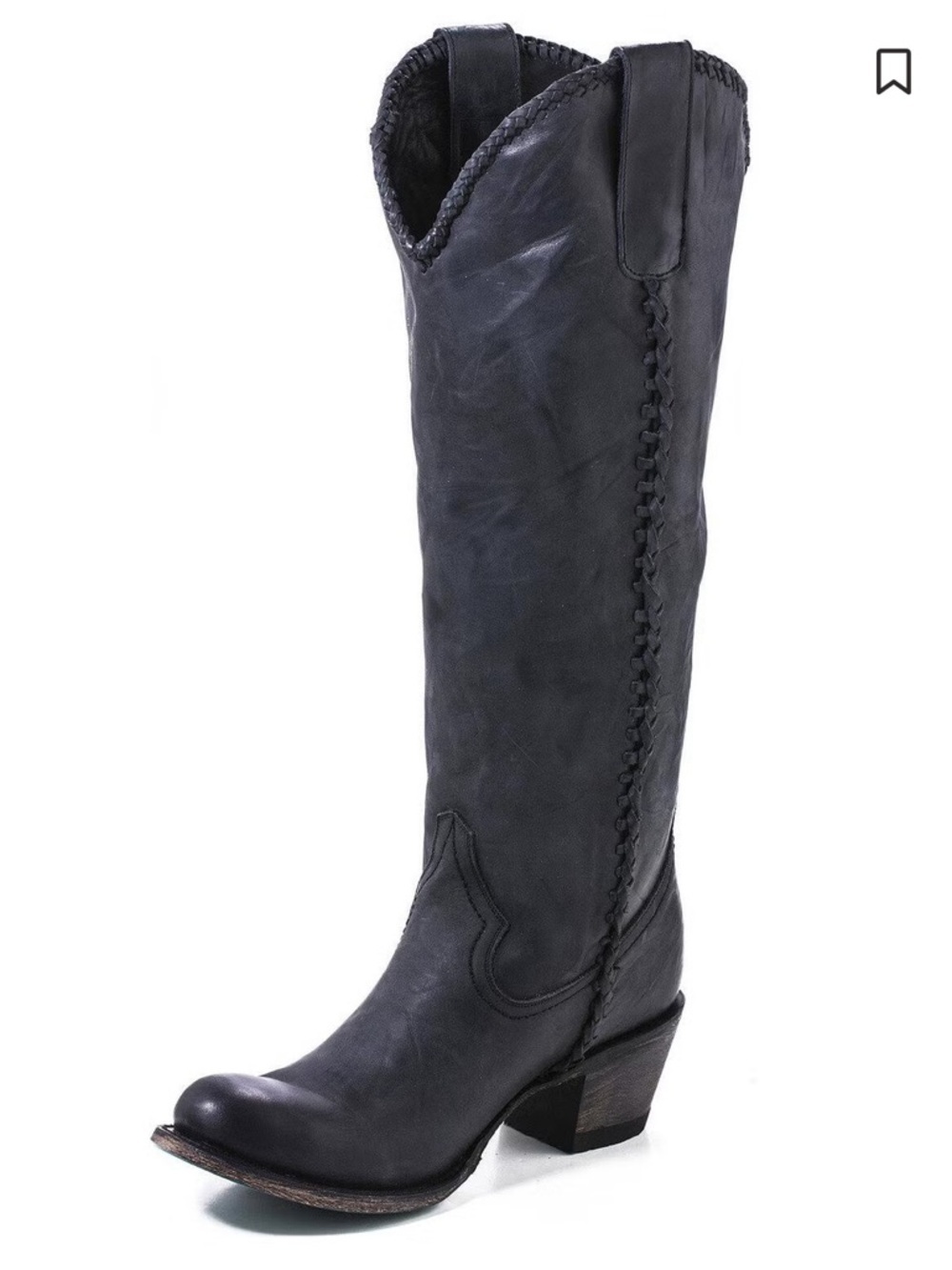 LANE WOMEN'S PLAIN JANE DISTRESSED
ROUND TOE WESTERN BOOTS in Black Size 6 - Picture 3 of 12